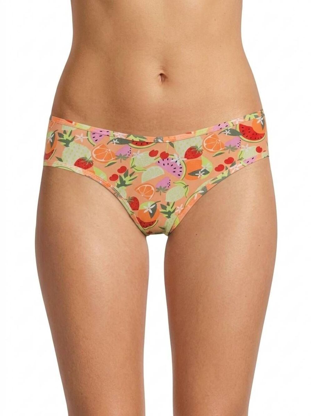 🔺️NWT Peach Fruit Salad Cotton Ribbed Cheeky Bikini Panties Small
